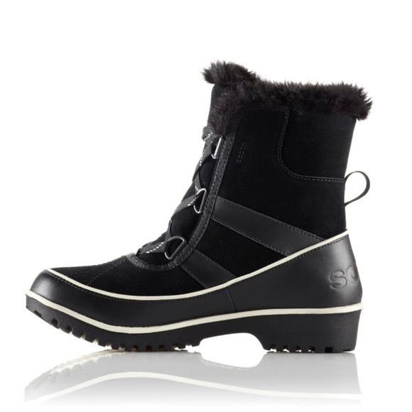 SOREL Tivoli II Suede Black Snow Boot With Fur - Picture 3 of 14